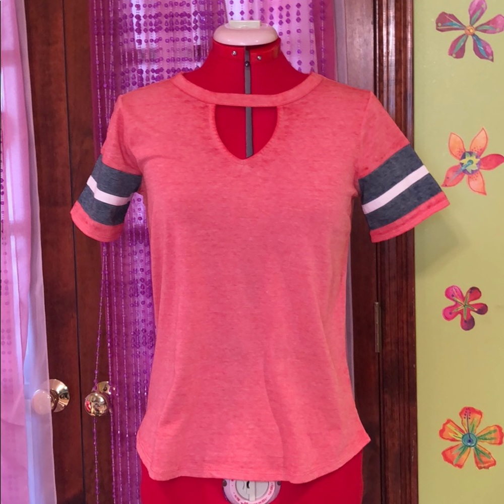 Red Cutout Tee